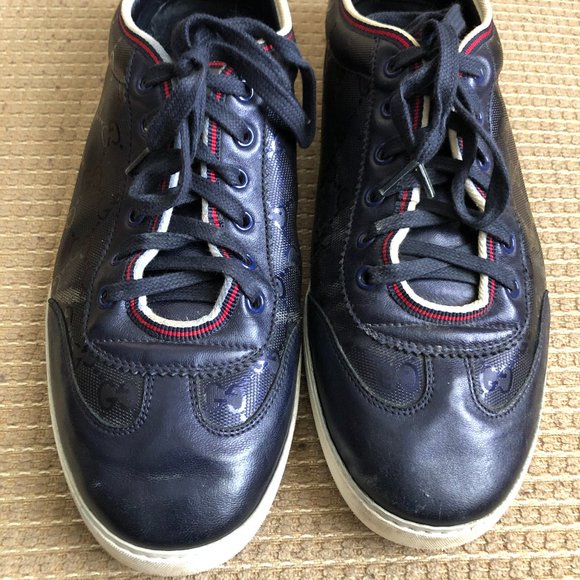Gucci Men Blue Monogram Sneakers